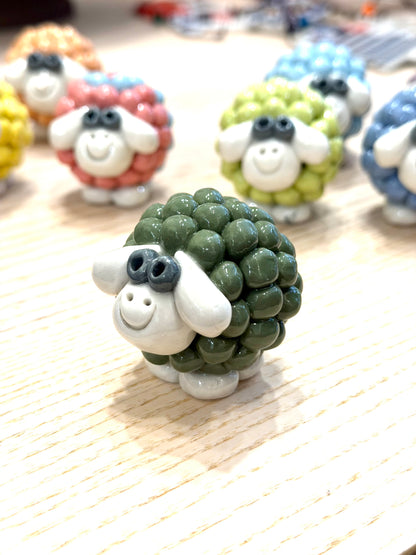 Hand-painted Ceramic Sheep Paperweights, from Bat Trang, Vietnam
