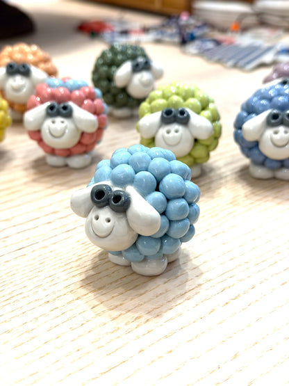 Hand-painted Ceramic Sheep Paperweights, from Bat Trang, Vietnam