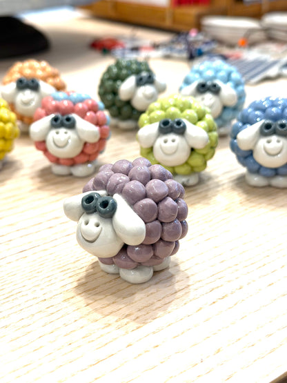 Hand-painted Ceramic Sheep Paperweights, from Bat Trang, Vietnam