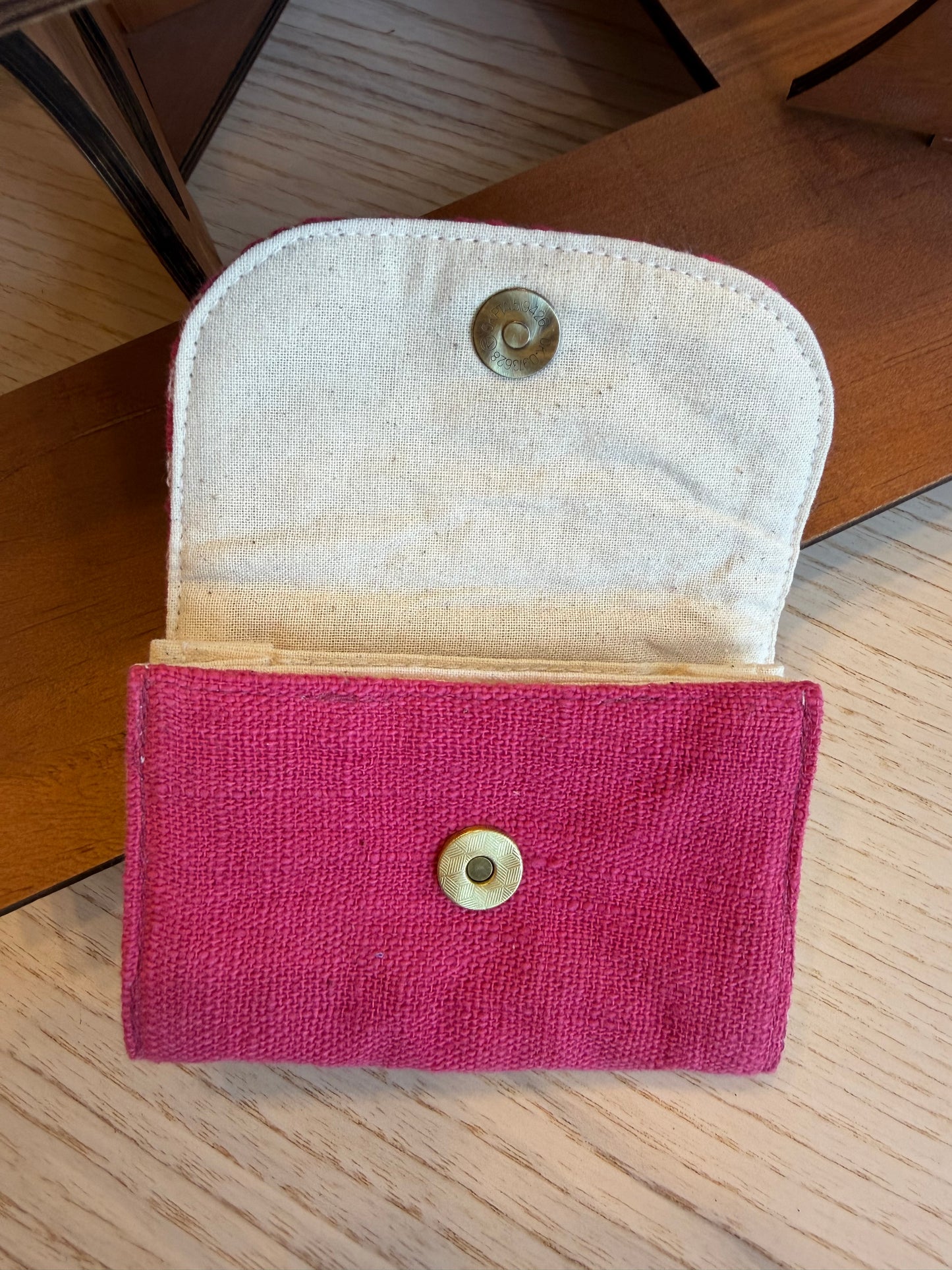 “Chie” Card Holder, handwoven cotton w/ small diamonds pattern