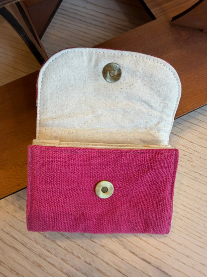 “Chie” Card Holder, handwoven cotton w/ small diamonds pattern