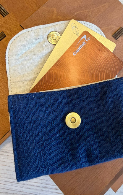 “Chie” Card Holder, handwoven cotton w/ small diamonds pattern