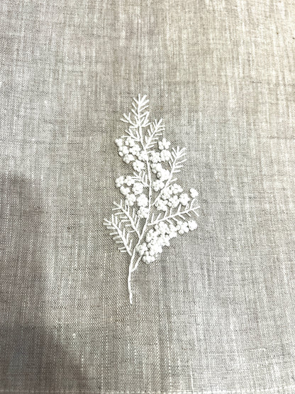 "Botanicals" Hand Towel, hand embroidered linen
