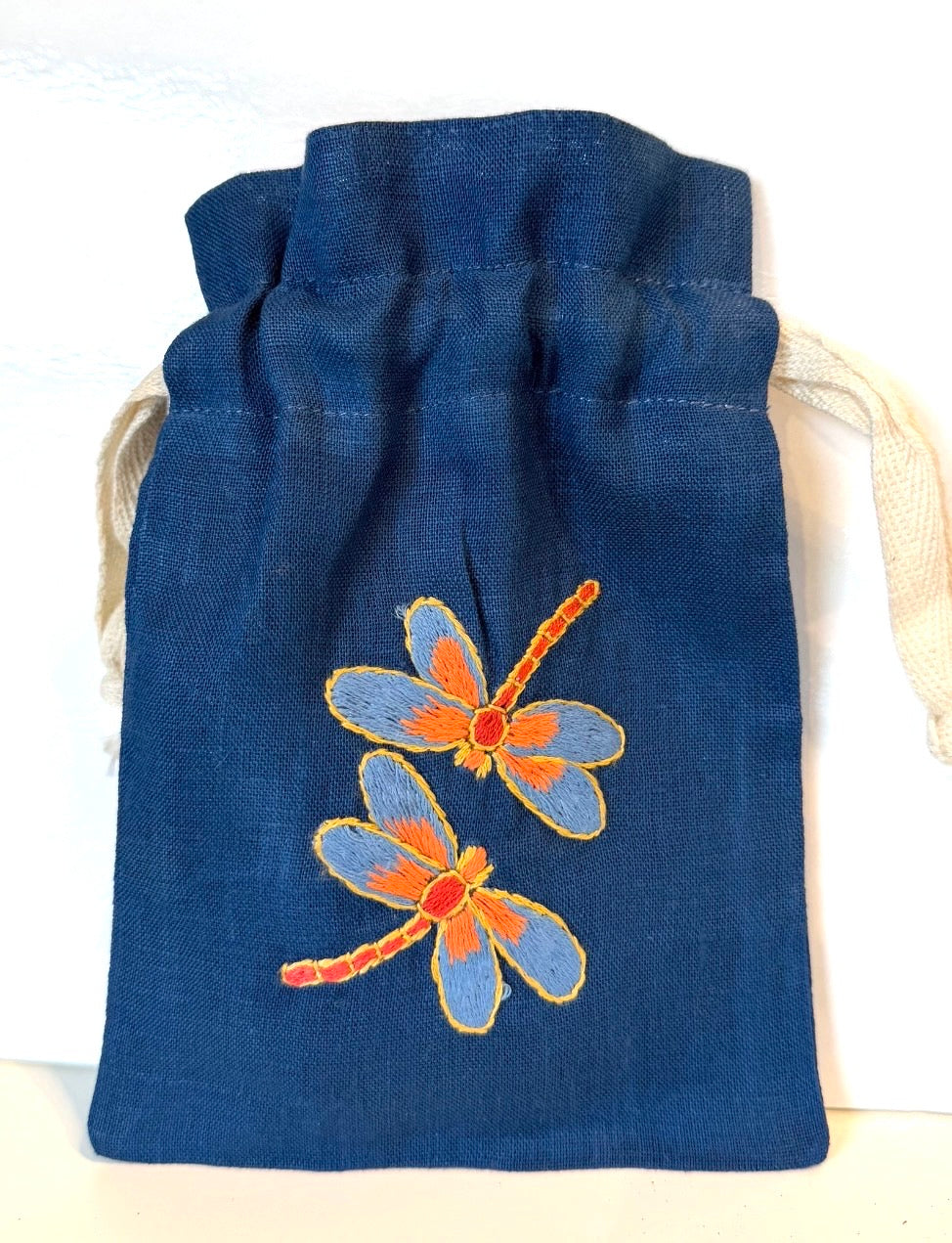 Linen Drawstring Pouches (dried lavender sachet included), 25+ Gorgeous Choices, hand embroidered in Vietnam!