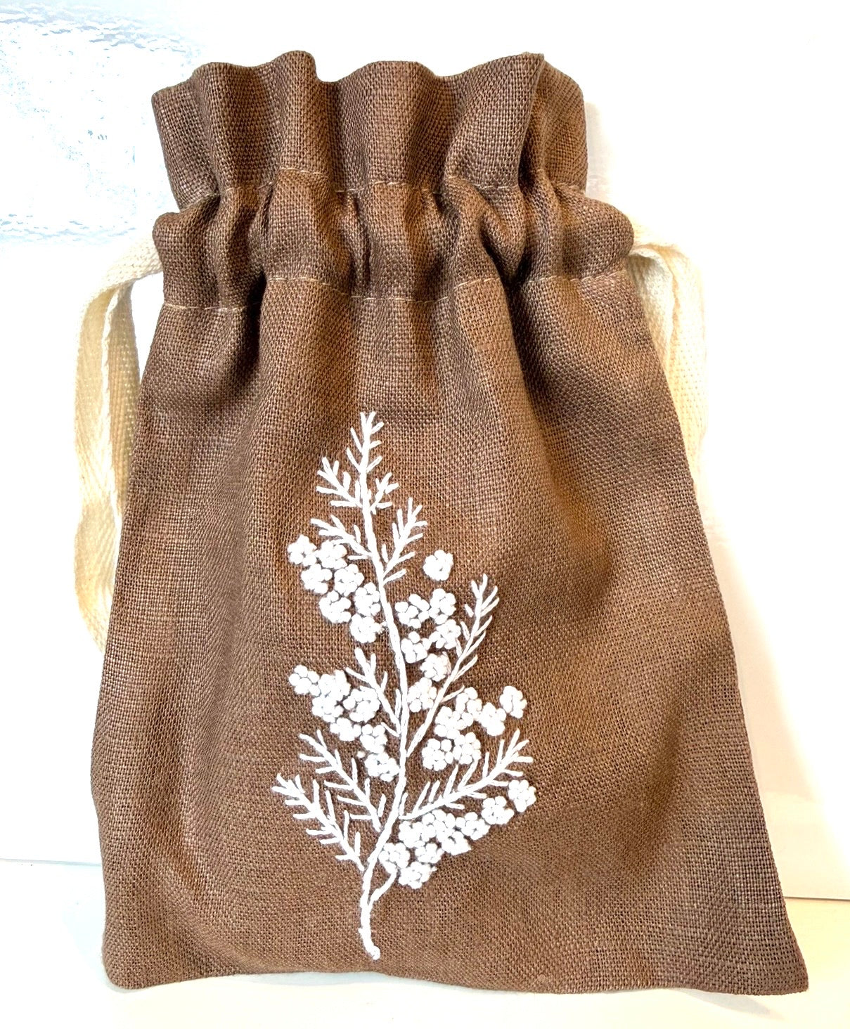 Linen Drawstring Pouches (dried lavender sachet included), 25+ Gorgeous Choices, hand embroidered in Vietnam!
