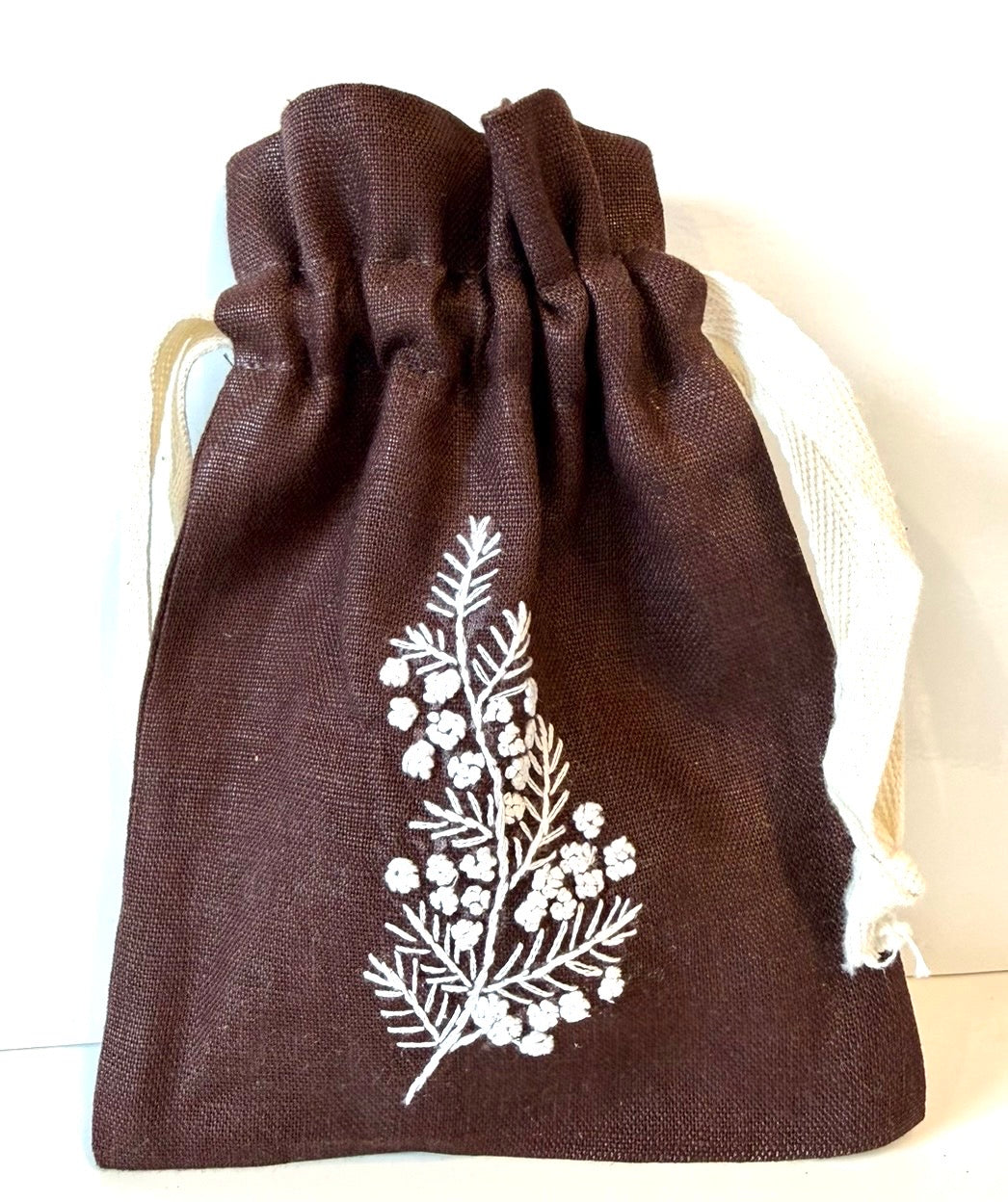 Linen Drawstring Pouches (dried lavender sachet included), 25+ Gorgeous Choices, hand embroidered in Vietnam!