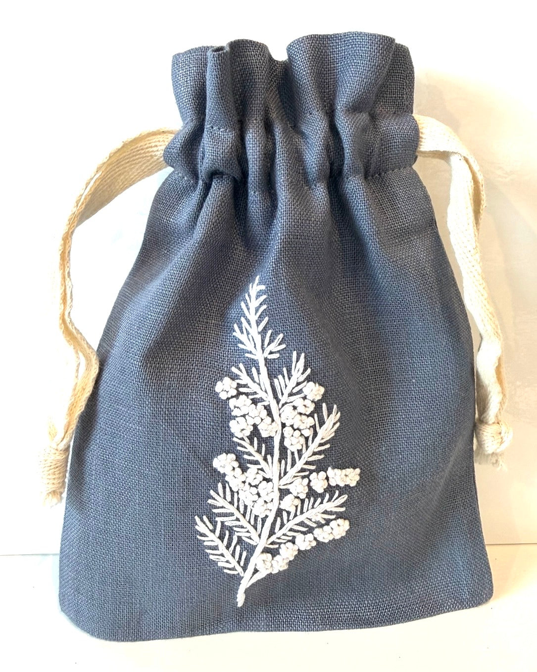 Linen Drawstring Pouches (dried lavender sachet included), 25+ Gorgeous Choices, hand embroidered in Vietnam!