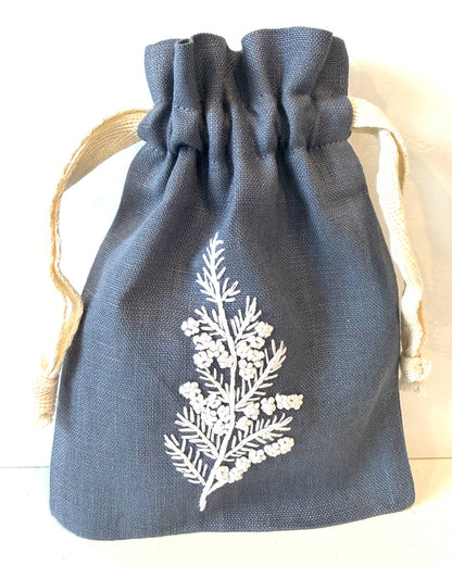 Linen Drawstring Pouches (dried lavender sachet included), 25+ Gorgeous Choices, hand embroidered in Vietnam!