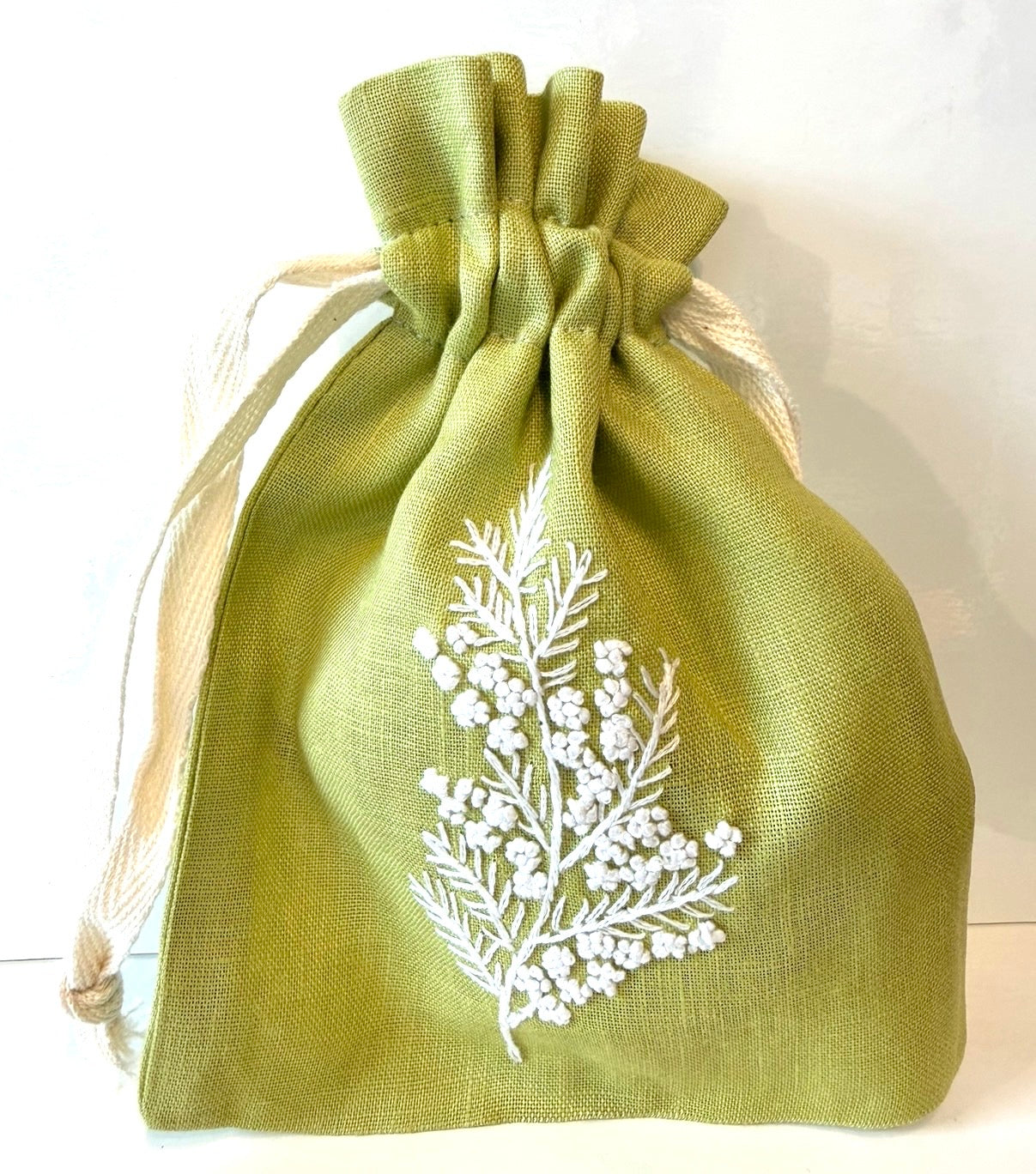 Linen Drawstring Pouches (dried lavender sachet included), 25+ Gorgeous Choices, hand embroidered in Vietnam!