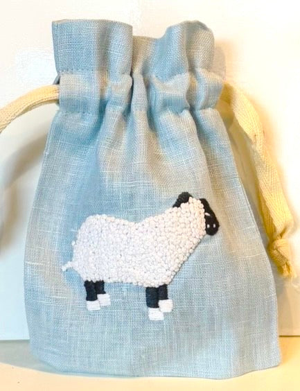 Linen Drawstring Pouches (dried lavender sachet included), 25+ Gorgeous Choices, hand embroidered in Vietnam!