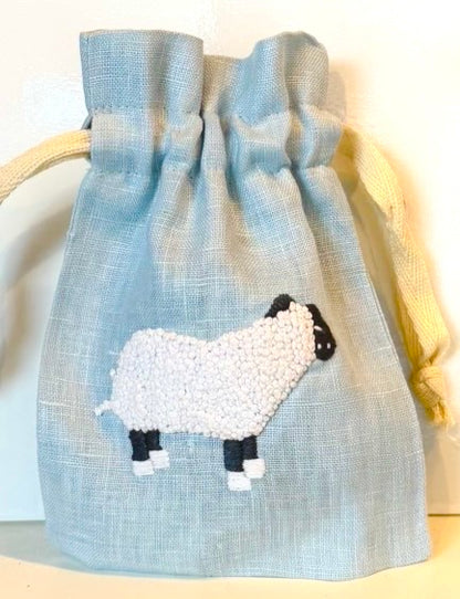 Linen Drawstring Pouches (dried lavender sachet included), 25+ Gorgeous Choices, hand embroidered in Vietnam!