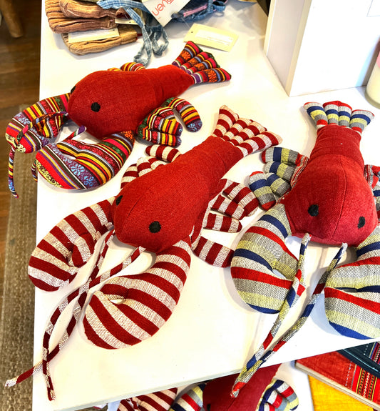 "Maine Lobstah" Stuffed Lobsters, handmade with handwoven cotton by the White Thai of Vietnam