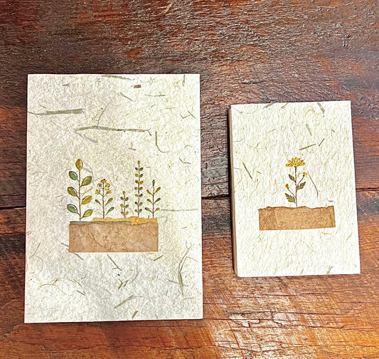 "Flower Leaf Grass" Journals, handmade with natural materials and dyes