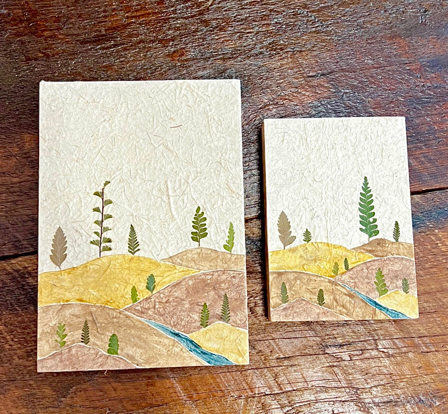"Flower Leaf Grass" Journals, handmade with natural materials and dyes