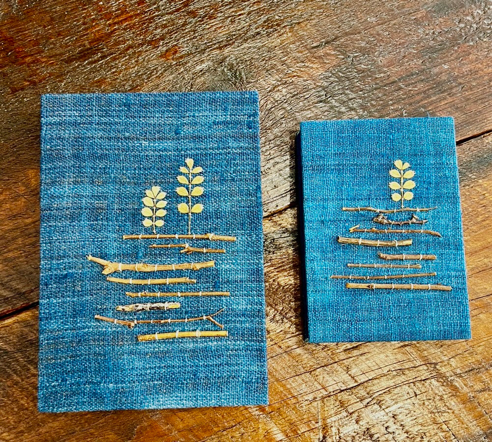 "Flower Leaf Grass" Journals, handmade with natural materials and dyes