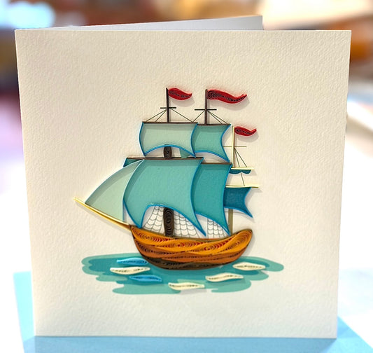 Quilling- "Sailing Ship" Card and Magnet
