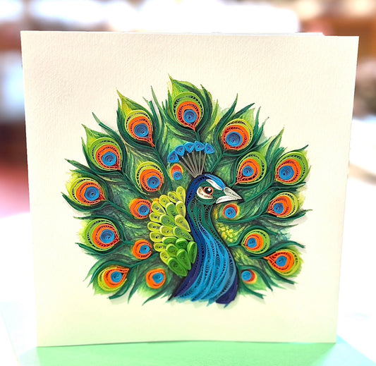 Quilling- "Peacock" Card and Magnet