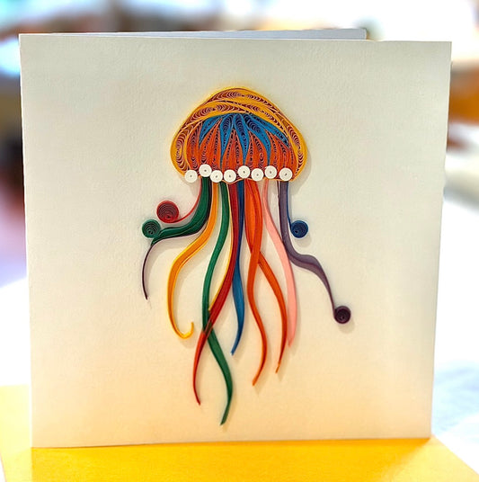Quilling- "Jellyfish" Card and Magnet