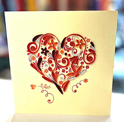 Quilling- "Big Heart" Card and Magnet