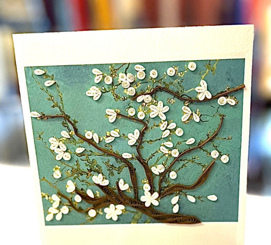Quilling- "Apple Blossoms" Card and Magnet