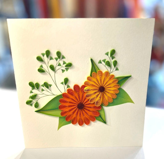 Quilling- "Daisies" Card and Magnet