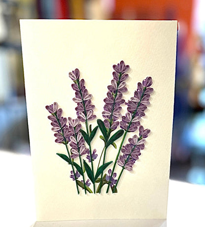 Quilling- "Lavender" Card and Magnet