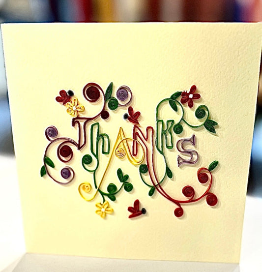 Quilling- "Thanks" Card and Magnet