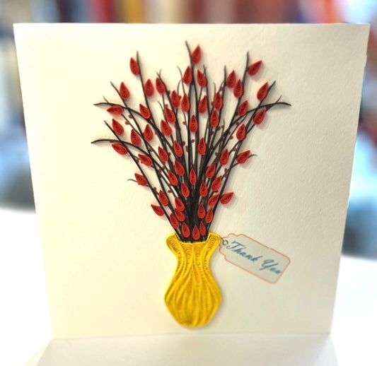 Quilling- "Thank You Flowers" Card and Magnet