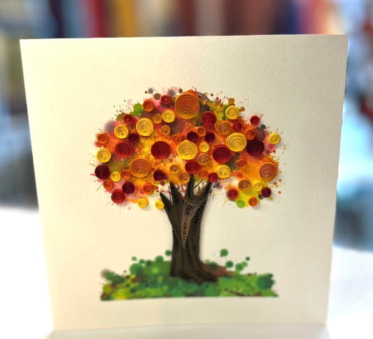 Quilling- "Autumn Tree" Card and Magnet