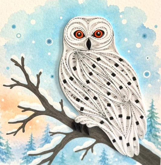 Quilling- "Snowy Owl" Card and Magnet COMING SOON