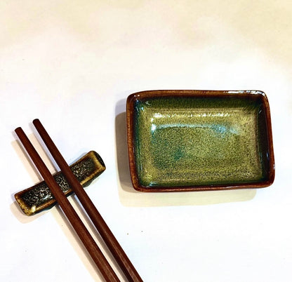 Ceramic Sauce Bowls and Chopstick Rests, handmade in Bat Trang Village, Vietnam
