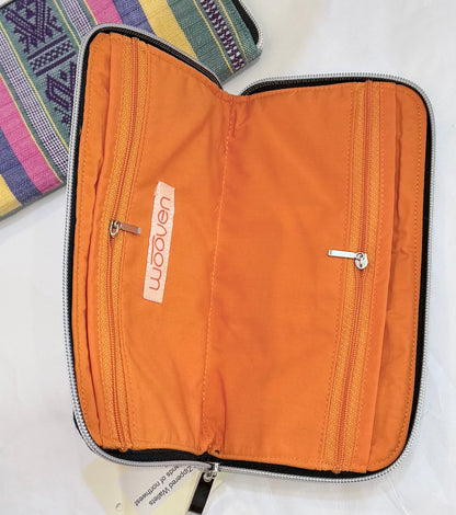 "Highlands" Zippered Wallets, with handwoven cotton from the Hoa Binh Highlands, Vietnam