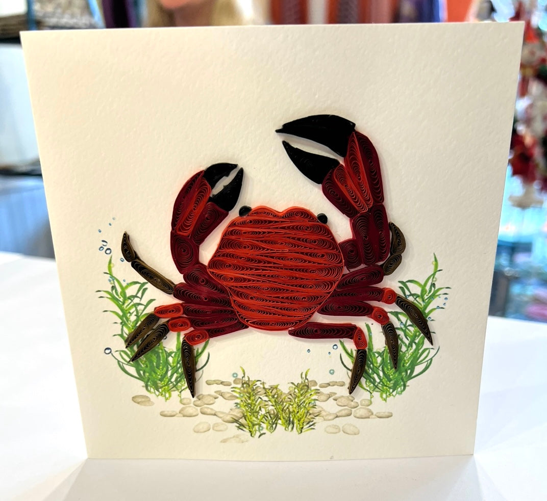 Quilling- "Red Crab" Card