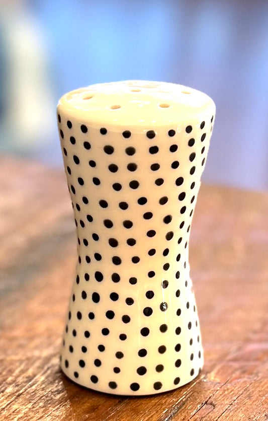 Hand-painted Salt & Pepper Shakers with dots and lines, from Bat Trang, Vietnam