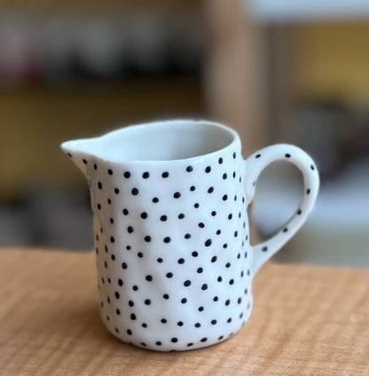 Hand-painted Creamers with dots and lines, from Bat Trang, Vietnam