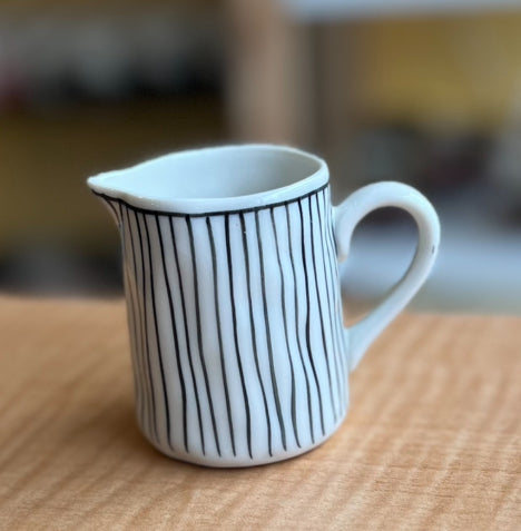 Hand-painted Creamers with dots and lines, from Bat Trang, Vietnam
