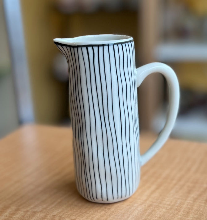 Hand-painted Creamers with dots and lines, from Bat Trang, Vietnam