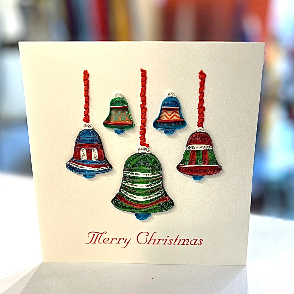 Holiday Quilling Cards, handmade with strips of paper in Vietnam