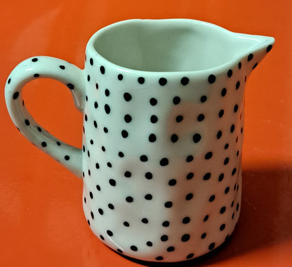 Ceramic Creamers with dots and lines, hand painted in Vietnam
