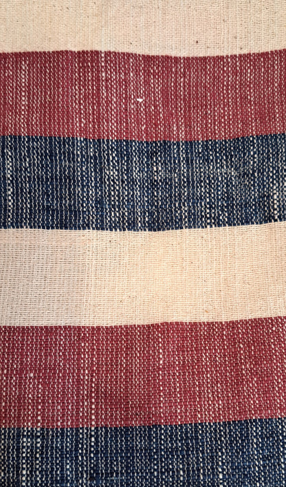 "Simone" Striped Lightweight Tote, Handwoven Lao Cotton, shoulder totes