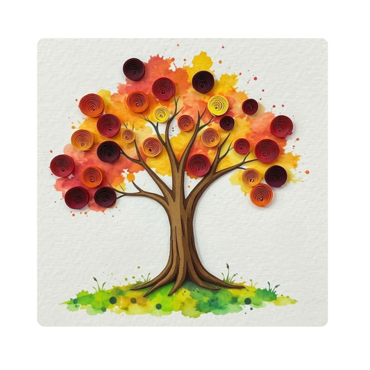 Quilling- "Autumn Tree" Card and Magnet