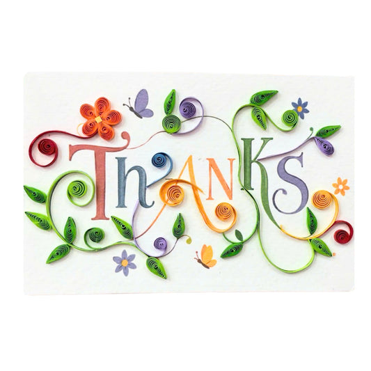 Quilling- "Thanks" Card and Magnet