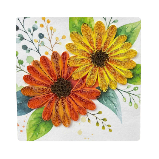 Quilling- "Daisies" Card and Magnet