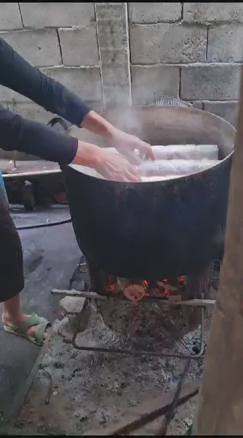 "Botanical Print" Raw Silk Scarf, with REAL Banyan tree leaf imprints, (VIDEO) watch it being made