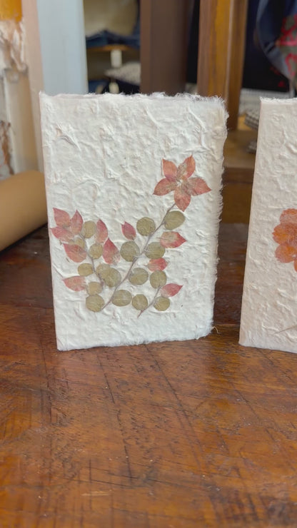 Mulberry Paper Notecards w/ Real Flowers and Frayed Edges