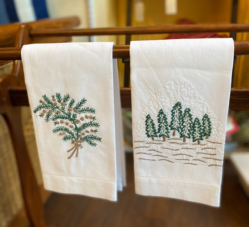 FOX WINTER FOREST Linen Kitchen Towels - Exclusive Designs Tea Towels -  100% Linen Dishtowels - Elegant Holidays Dish Towels - Christmas Kitchen  Hand Towels Home Decoration Gifts
