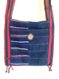 “Mekong” #13 Vintage Fabric Sm Cross Body Bag