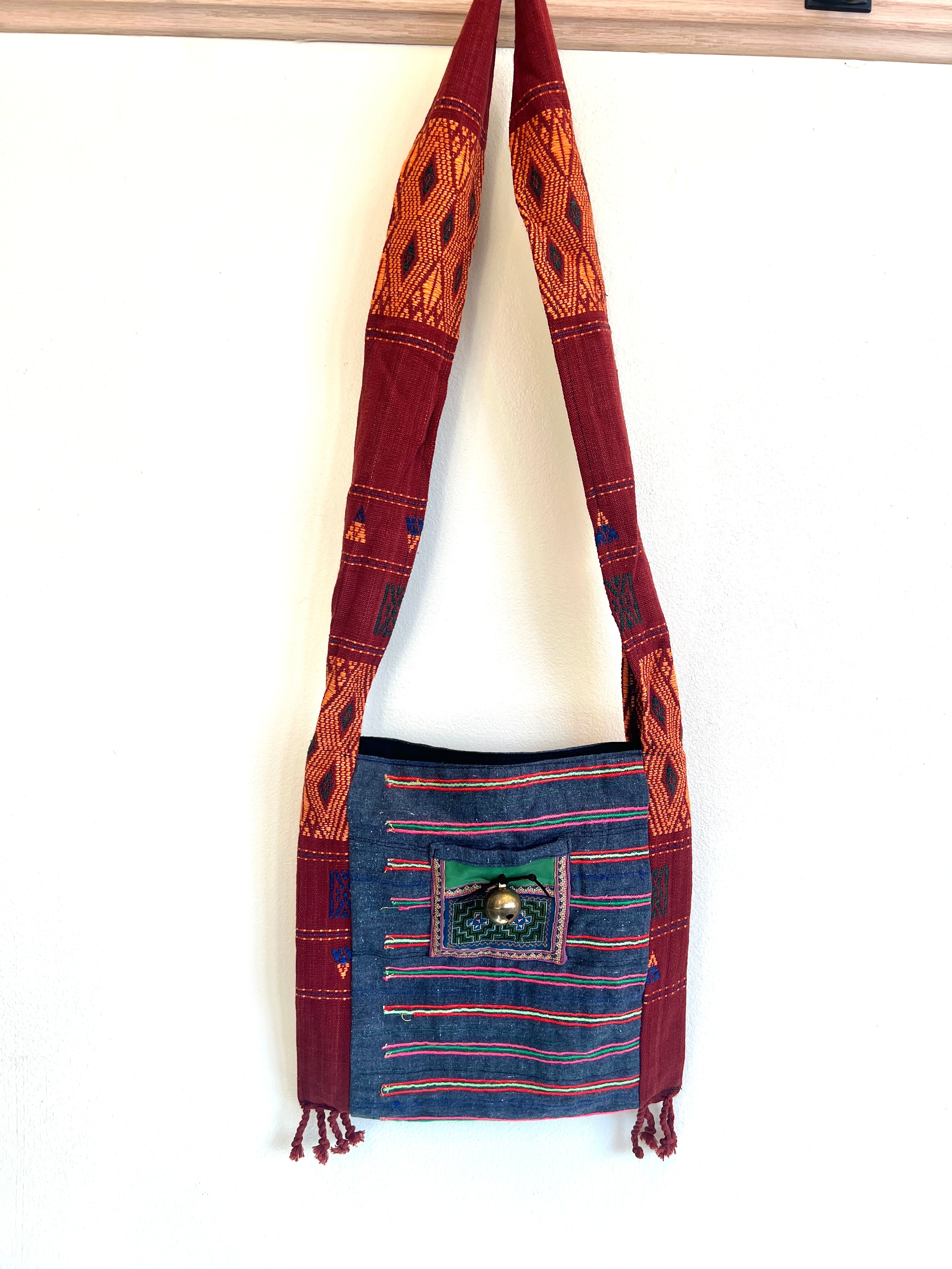 “Mekong” #9 Vintage Fabric Sm Cross Body Bag