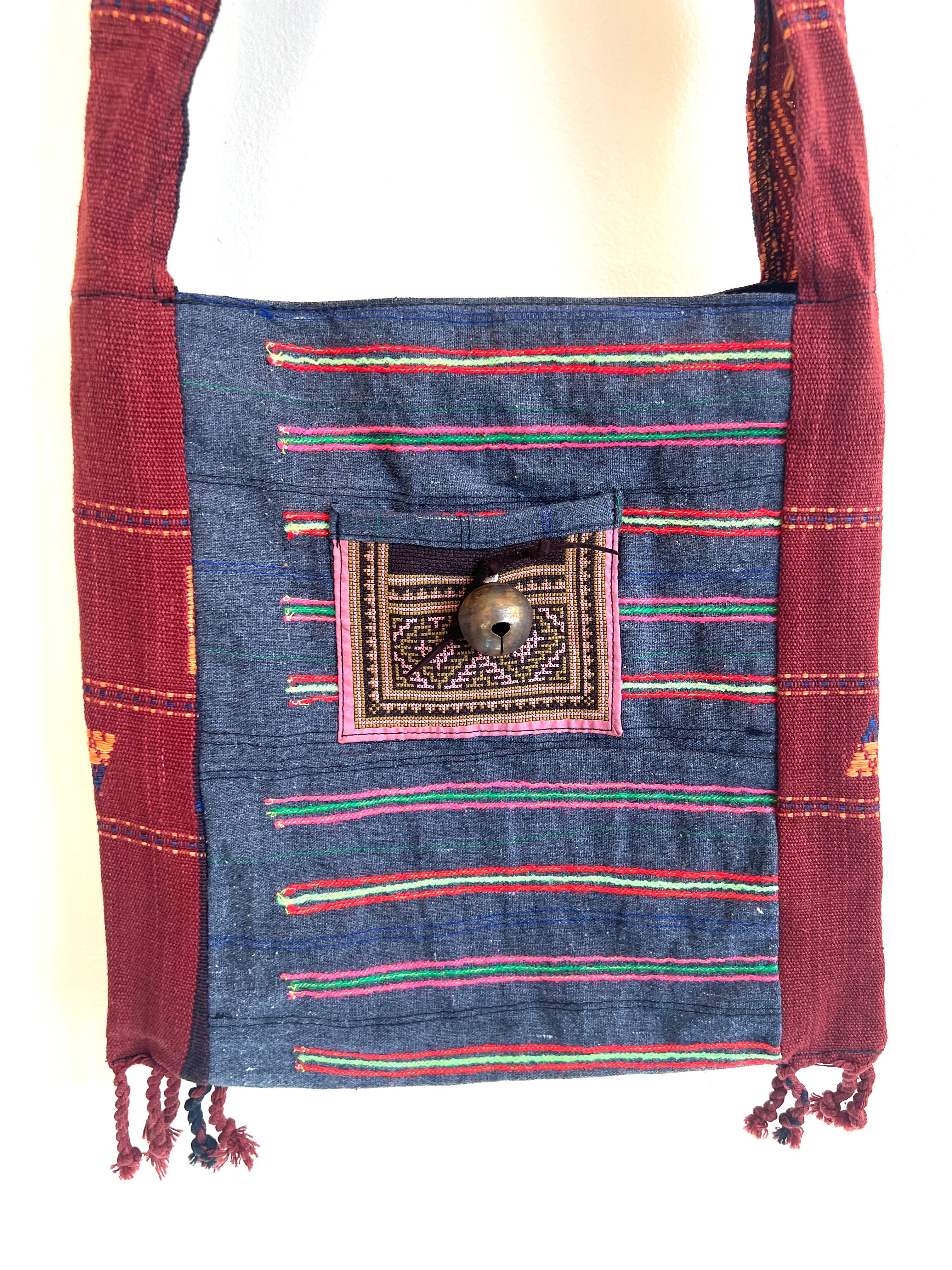 “Mekong” #12 Vintage Fabric Sm Cross Body Bag
