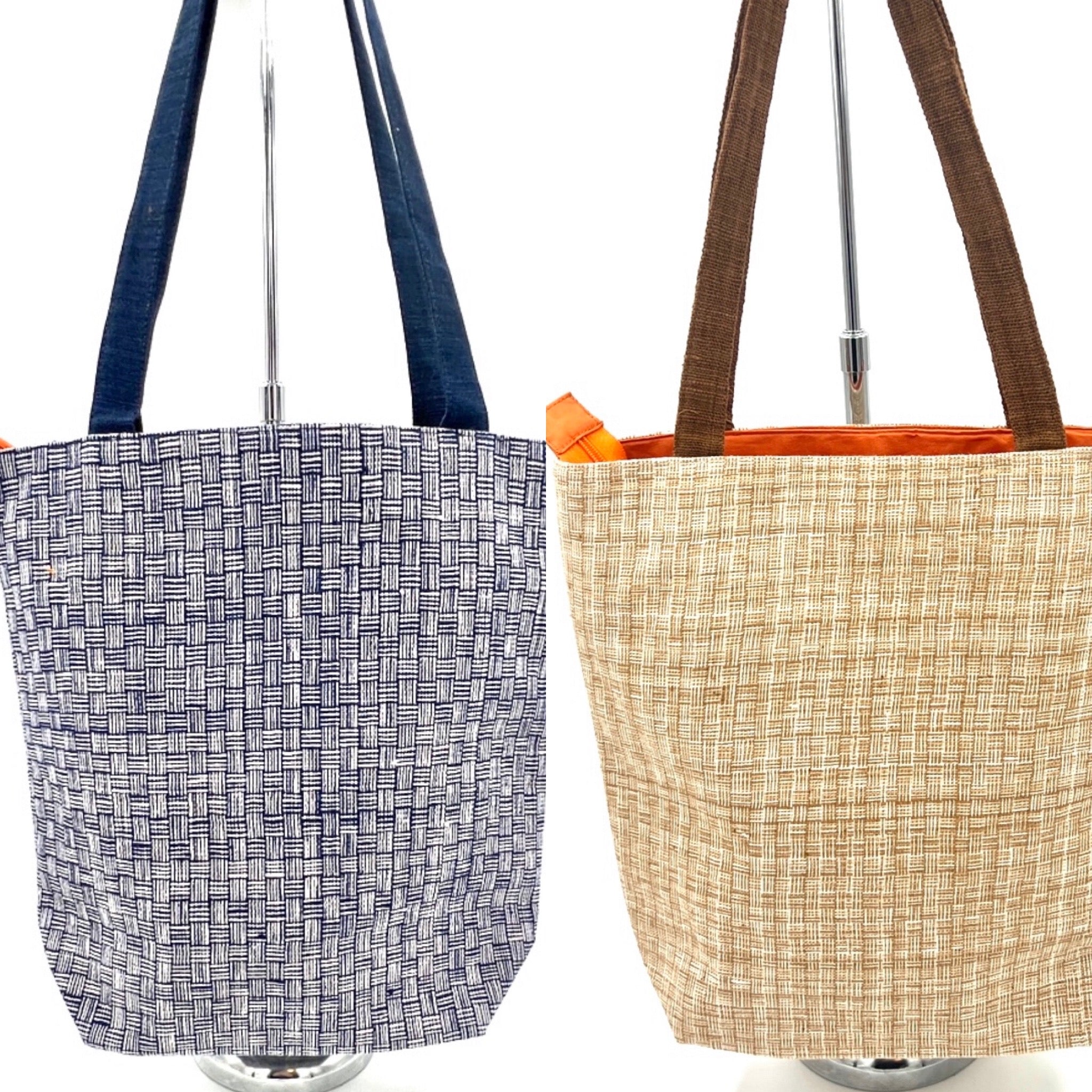 "Bamboo" Cotton Shoulder Tote